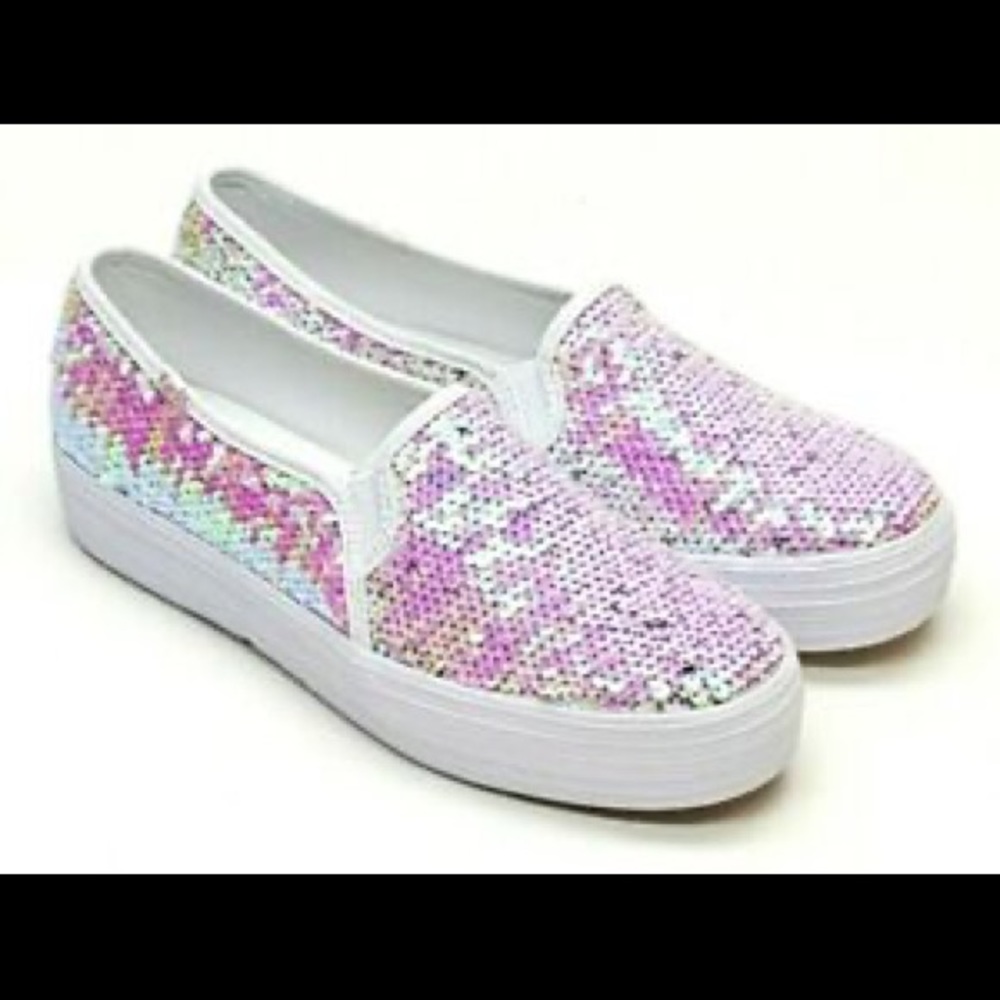 Keds Triple Decker Reverse Sequin White Multi